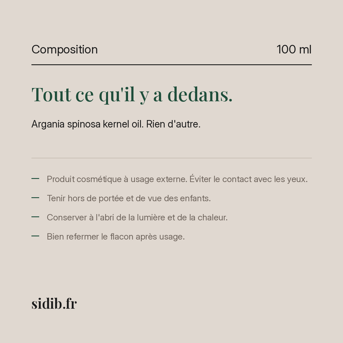 Huile d'Argan Bio 100 ml